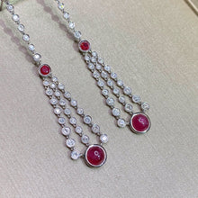 Load image into Gallery viewer, GRC Certified 3.53ctw Natural Burma Ruby & Diamond Earrings