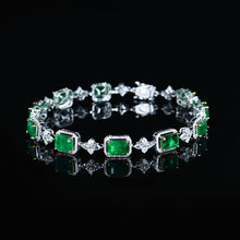 Load image into Gallery viewer, GRC Certified 8.42ctw Natural Emerald & Diamond Bracelet