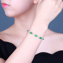 Load image into Gallery viewer, GRC Certified 8.42ctw Natural Emerald & Diamond Bracelet