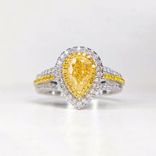 Load image into Gallery viewer, GIA Certified 1.57ctw Natural Yellow Diamond Ring 18K White Gold