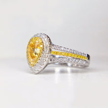 Load image into Gallery viewer, GIA Certified 1.57ctw Natural Yellow Diamond Ring 18K White Gold