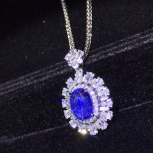 Load image into Gallery viewer, CGL Certified 3.97ctw Sri Lanka Natural Unheated Sapphire Ring & Pendant in One Sytle