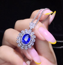 Load image into Gallery viewer, CGL Certified 3.97ctw Sri Lanka Natural Unheated Sapphire Ring & Pendant in One Sytle