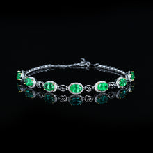 Load image into Gallery viewer, GRC Certified 3.28ctw Natural Emerald & Diamond Bracelet