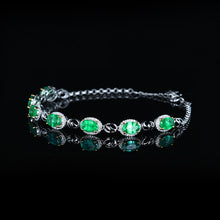 Load image into Gallery viewer, GRC Certified 3.28ctw Natural Emerald & Diamond Bracelet