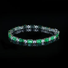 Load image into Gallery viewer, GRC Certified 7.51ctw Natural Emerald Bracelet 18K White Gold