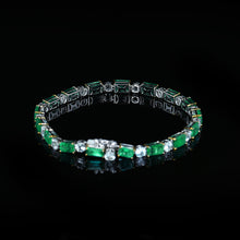 Load image into Gallery viewer, GRC Certified 7.51ctw Natural Emerald Bracelet 18K White Gold