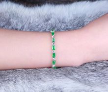 Load image into Gallery viewer, GRC Certified 7.51ctw Natural Emerald Bracelet 18K White Gold