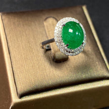 Load image into Gallery viewer, GRC Certified 3.598ctw Natural Emerald & Diamond Ring 18K White Gold