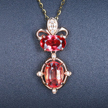Load image into Gallery viewer, 1.630ctw Certified Natural Tourmaline & Diamond Pendant 18K Yellow Gold