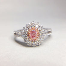Load image into Gallery viewer, 0.579ctw Certified Pink Diamond Ring 18K White Gold