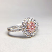 Load image into Gallery viewer, 0.579ctw Certified Pink Diamond Ring 18K White Gold