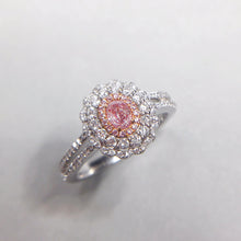 Load image into Gallery viewer, 0.579ctw Certified Pink Diamond Ring 18K White Gold
