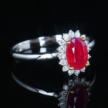 Load image into Gallery viewer, GRC Certified 1.30ctw Natural Ruby & Diamond Ring 18K White Gold