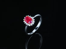 Load image into Gallery viewer, GRC Certified 1.30ctw Natural Ruby & Diamond Ring 18K White Gold