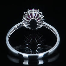 Load image into Gallery viewer, GRC Certified 1.30ctw Natural Ruby & Diamond Ring 18K White Gold