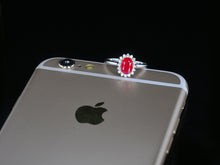 Load image into Gallery viewer, GRC Certified 1.30ctw Natural Ruby & Diamond Ring 18K White Gold