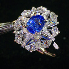 Load image into Gallery viewer, GIS Certified 1.08ct Natural Sapphire & Diamond Ring 18K White Gold