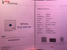 Load image into Gallery viewer, GIS Certified 1.08ct Natural Sapphire & Diamond Ring 18K White Gold