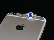 Load image into Gallery viewer, GRC Certified 1.450ctw Unheated Natural Sapphire & Diamond Ring 18K White Gold