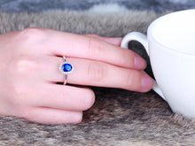 Load image into Gallery viewer, GRC Certified 1.450ctw Unheated Natural Sapphire & Diamond Ring 18K White Gold