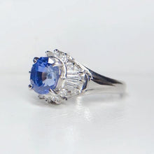 Load image into Gallery viewer, 2.110ctw Certified Sapphire & Diamond Ring 18K White Gold