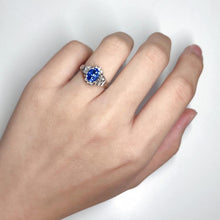 Load image into Gallery viewer, 2.110ctw Certified Sapphire & Diamond Ring 18K White Gold