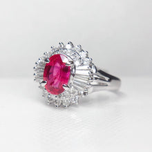 Load image into Gallery viewer, 1.57ctw Certified Ruby & Diamond Ring in PT850