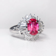 Load image into Gallery viewer, 1.57ctw Certified Ruby & Diamond Ring in PT850