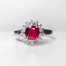 Load image into Gallery viewer, 1.16ctw Certified Ruby & Diamond Ring 18K White Gold