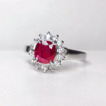 Load image into Gallery viewer, 1.16ctw Certified Ruby & Diamond Ring 18K White Gold