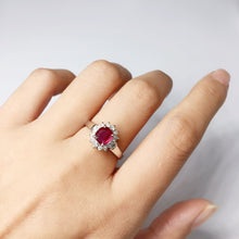 Load image into Gallery viewer, 1.16ctw Certified Ruby & Diamond Ring 18K White Gold