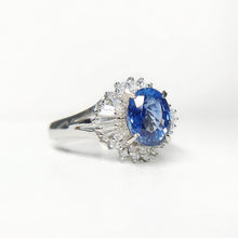 Load image into Gallery viewer, 2.180ctw Certified Sapphire & Diamond Ring in18K White Gold