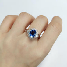 Load image into Gallery viewer, 2.180ctw Certified Sapphire & Diamond Ring in18K White Gold