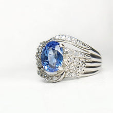 Load image into Gallery viewer, 2.56ctw Certified Sapphire & Diamond Ring in PT900