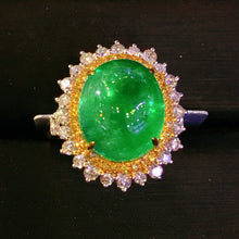 Load image into Gallery viewer, GRC Certified 8.870ctw Emerald & Diamond Ring in 18K White Gold