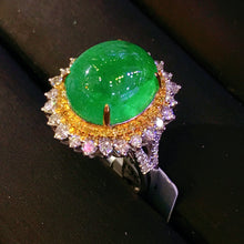 Load image into Gallery viewer, GRC Certified 8.870ctw Emerald & Diamond Ring in 18K White Gold