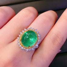 Load image into Gallery viewer, GRC Certified 8.870ctw Emerald & Diamond Ring in 18K White Gold
