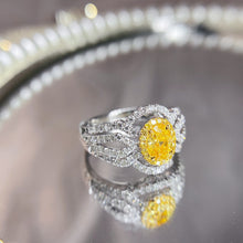 Load image into Gallery viewer, GIA Certified 1.228ctw Yellow Diamond Ring 18K White Gold