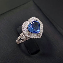 Load image into Gallery viewer, CGL Certified 2.69ctw Sri Lanka Natura Cornflower Blue Sapphire & Diamond Ring 18K Gold