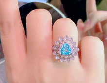 Load image into Gallery viewer, GUILD Certified 2.00ct Natural Neon Blue Paraiba Tourmaline & Diamond Ring in 18K Gold