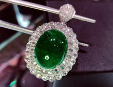 Load image into Gallery viewer, GUILD Certified 11.36ctw Natural Emerald Ring & Pendant in One Style