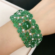 Load image into Gallery viewer, GRC Certified 96.65ctw Natural Emerald & Diamond Bracelet