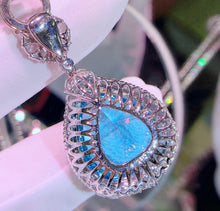 Load image into Gallery viewer, GUILD Certified 28.50ct Natural Santa Maria Aquamarine & Diamond Pendant