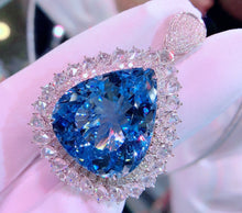 Load image into Gallery viewer, GUILD Certified 29.10ctw Natural Santa Maria Aquamarine Ring & Pendant in One Style