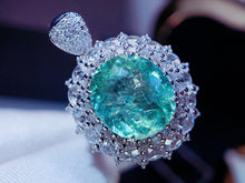 Load image into Gallery viewer, GUILD Certified 3.88ct Natural Paraiba Tourmaline Ring & Pendant in One Style