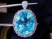Load image into Gallery viewer, GUILD Certified 17.95ct Natural Neon Blue Paraiba Tourmaline Ring & Pendant in One Style