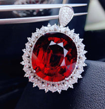 Load image into Gallery viewer, GUILD Certified 17.20ct Natural Vivid Red Rubellite Tourmaline Ring & Pendant in One Style