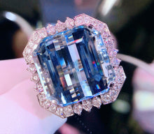 Load image into Gallery viewer, GRC Certified 24.60ct Natural Santa Maria Aquamarine Ring in 18K Gold