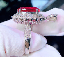 Load image into Gallery viewer, GUILD Certified 12.10ctw Natural Vivid Red Rubellite Tourmaline Ring & Pendant in One Style